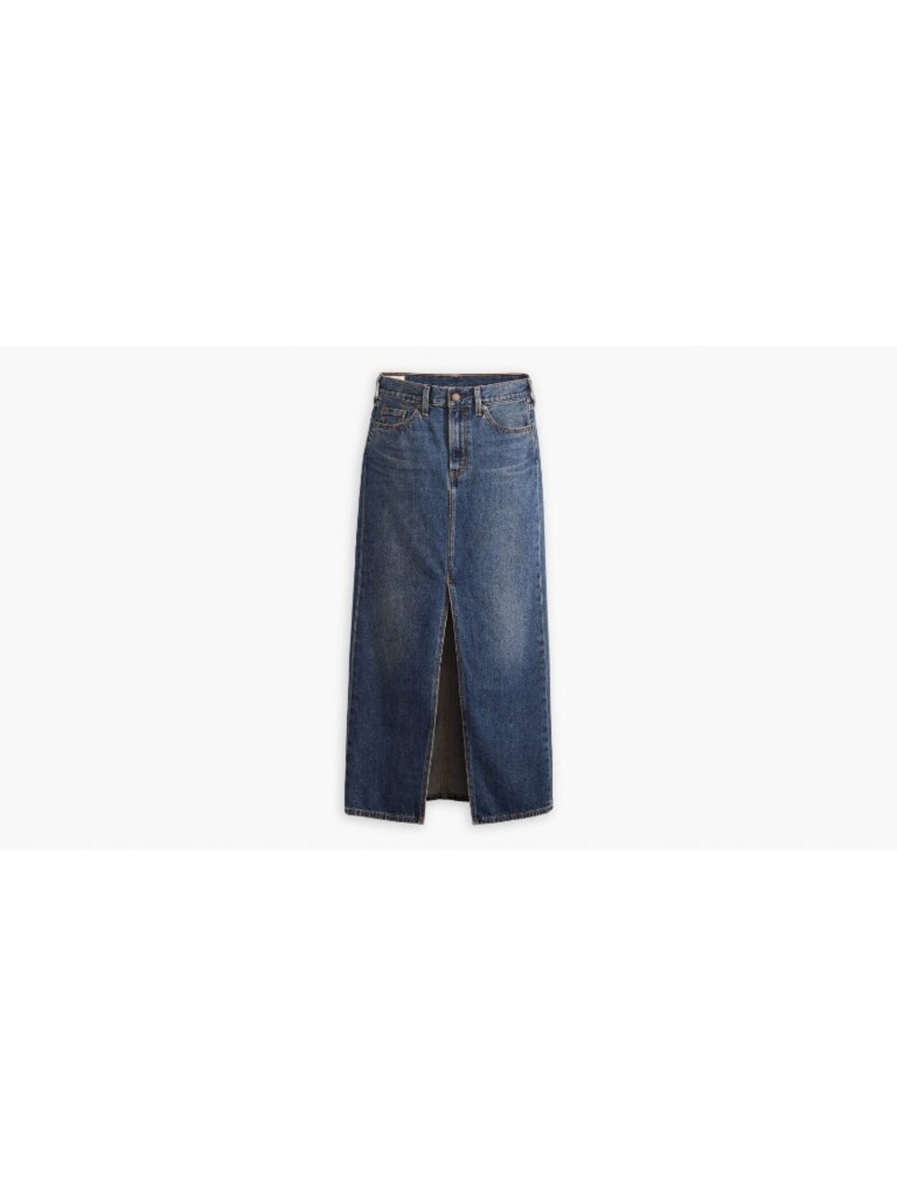 New Levi's Premium Size 27 Ankle Column Denim Skirt Dark Indigo